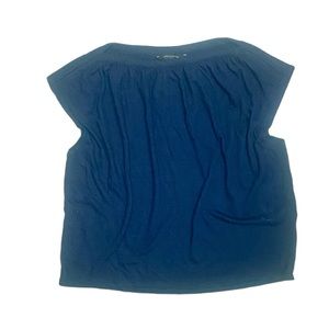 Banana Republic Crop Top Women Oversized T-shirt Navy Blue XS Sleeveless Tee